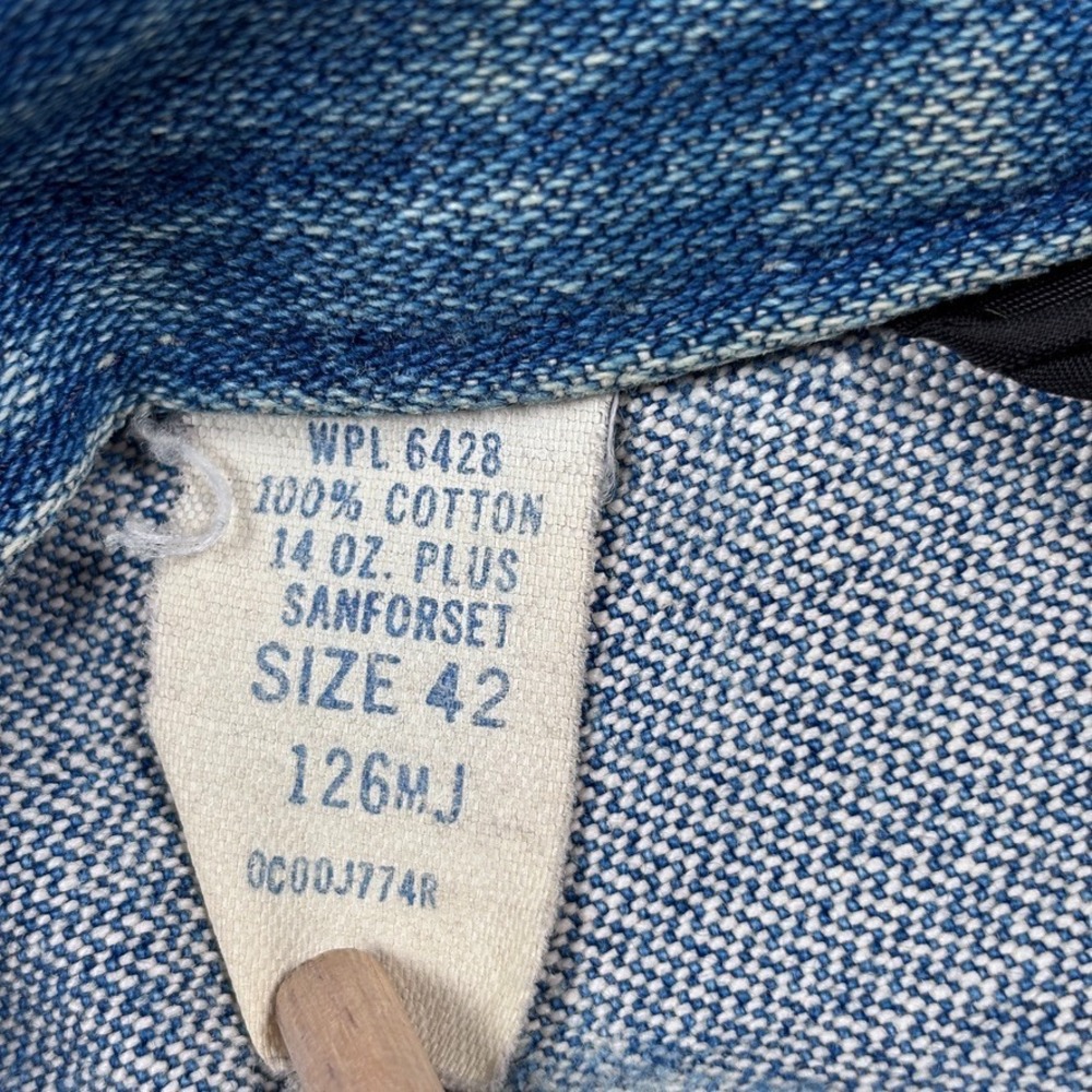 Wrangler Trucker Jacket 126MJ Mens 42 M-L Blue No-Fault Denim USA 70s Sanforset - Picture 3 of 12